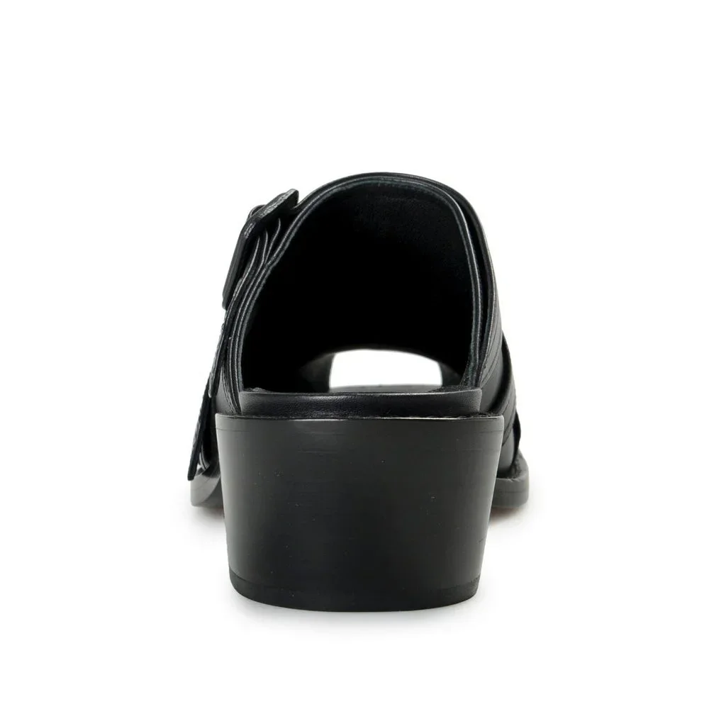 Burberry Women's "Barcroft" Black Heeled Mules Sandals Shoes US 6 IT 36 - Picture 3 of 8